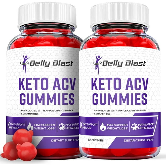 (2 Pack) Belly Blast Keto ACV Gummies - Apple Cider Vinegar Supplement for Weight Loss - Energy & Focus Boosting Dietary Supplements for Weight Management & Metabolism - Fat Burn - 120 Gummies
