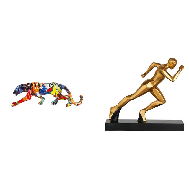 Estatua de corredor, escultura abstracta de animal, figura artesanal, adorno de arte moderno para decoración del hogar, estantería, entrada, mesa o re