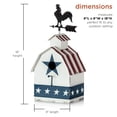 thumbnail image 4 of Alpine Corporation 9" x 18" Patriotic Rooster Vane Top Metal Birdhouse, White/Blue, 4 of 13