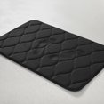 thumbnail image 2 of Oval Shaped Design Embossed Solid Color Memory Foam Soft Bathroom Rug Non-Slip PVC Backing, 2 of 5