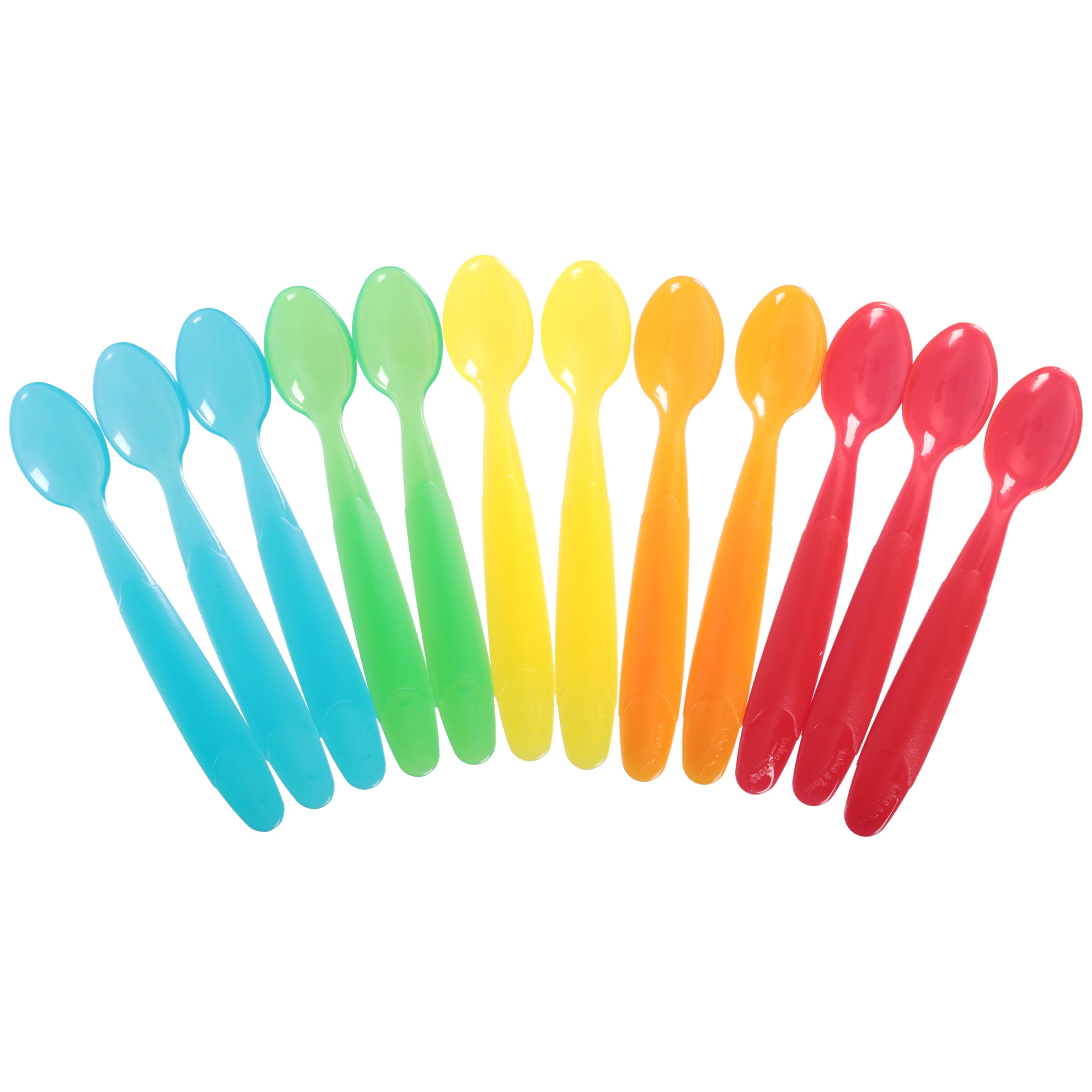 The First Years Take & Toss Dishwasher-Safe Infant Feeding Spoons, Rainbow Colors, 12 Pk