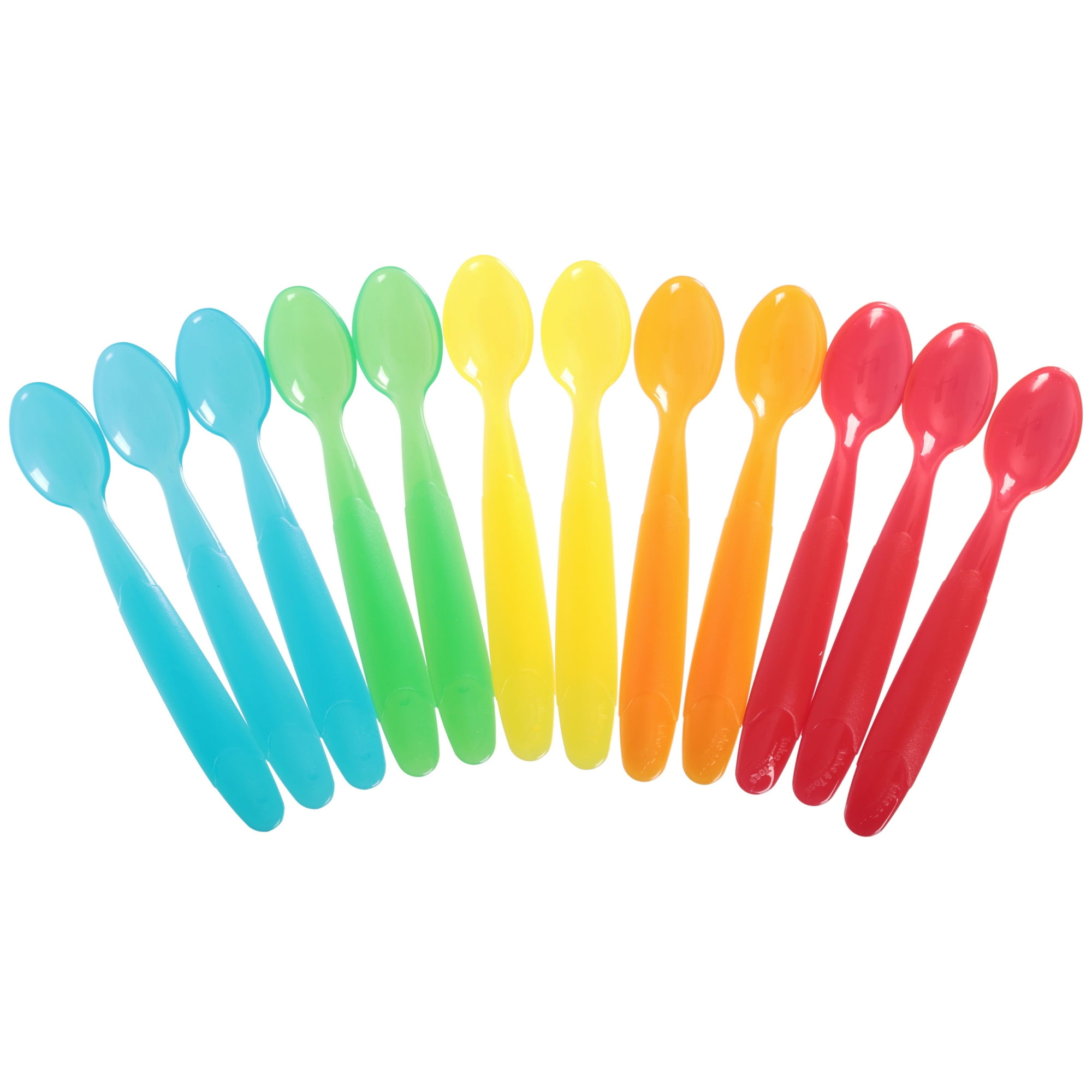 The First Years Take & Toss Dishwasher-Safe Infant Feeding Spoons, Rainbow Colors, 12 Pk