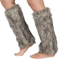 thumbnail image 1 of Sakkas Noelle Faux Fur Leg Warmers Boot Covers - Winter White - One Size, 1 of 1
