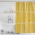 thumbnail image 3 of Xipuska Yellow Striped Shower Curtain - Water Repellent Fabric Shower Curtains Washable, Modern Geometric Abstract Retro Decorative Polyester Cloth Bathroom Curtains Modern Bath Decor 72"x78", 3 of 6