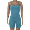 thumbnail image 4 of Spring Savings Bodysuits for Women,GaThRRgYP Women's Round Neck Shoulder Sling Jumpsuit Color Jumpsuit Shorts Tight Jumpsuit, 4 of 6