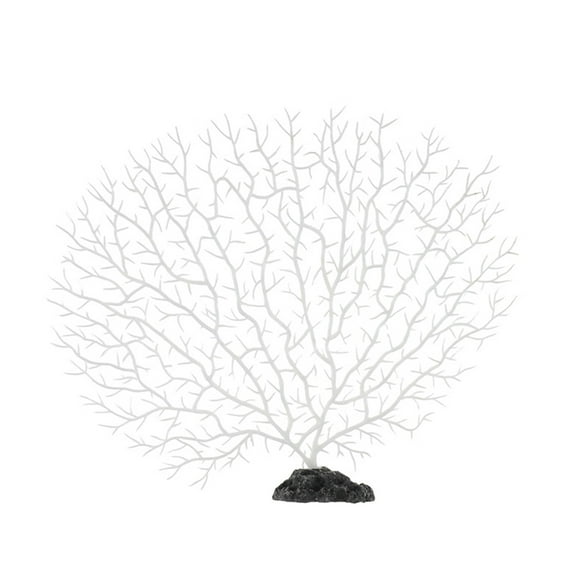 HEVIRGO Lifelike Coral Decorative Reusable Practical Artificial Peacock Coral Tree for Fishes White Ceramic,TPC