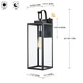 thumbnail image 3 of 1-Light 22.48in Matte Black Outdoor Wall Lantern with Clear Glass Shade 1 Pack - Black with Dusk to Dawn, 3 of 5