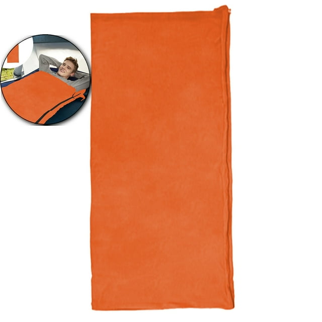 Dvruxg Sac de Couchage Léger pour Temps Chaud pour le Camping - Format Adulte, Polyester Ripstop Doux, Homologué 50 °F/10 °C, Comprend un Sac de Rangement (Orange)