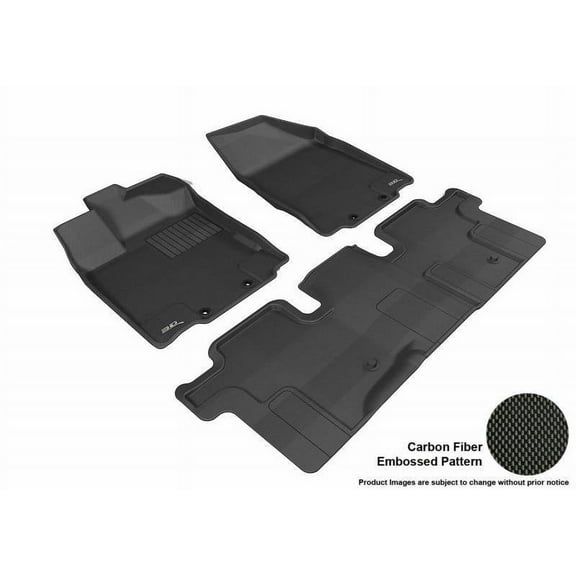 3D MAXpider 2014-2020 Fits Infiniti QX60 2013 JX 1st Row 2nd Row Kagu Carbon Fiber Embossed Pattern Black Floor Mat L1IN01101509