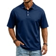 thumbnail image 2 of Dwelliawo Men's casual quick-drying mesh golf t-shirt (POLO shirt) Blue 3xL, 2 of 5