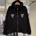 thumbnail image 3 of -Chaqueta cortavientos con lazo Y2k de gran tamaño para mujer, ropa de calle con capucha, prendas de vestir de verano, chaqueta de protección solar, abrigos estéticos, 3 of 5