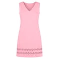 thumbnail image 6 of Uscallm Women's V Neck Sleeveless Mini Lace Boho Casual A-Line Party Dresses Summer Short Flowy Sundress, Pink M, 6 of 6