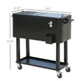 thumbnail image 4 of Outsunny 80 QT Rolling Cooling Bins Ice Chest on Wheels Outdoor Stand Up Drink Cooler Cart for Party, Black, 4 of 9