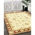 thumbnail image 3 of Ahgly Company Machine Washable Indoor Round Abstract Orange Area Rugs, 4' Round, 3 of 7