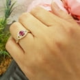 thumbnail image 5 of Dazzlingrock Collection 14K Ruby & White Diamond Swirl Split Shank Halo Engagement Ring, Yellow Gold, Size 8.5, 5 of 5