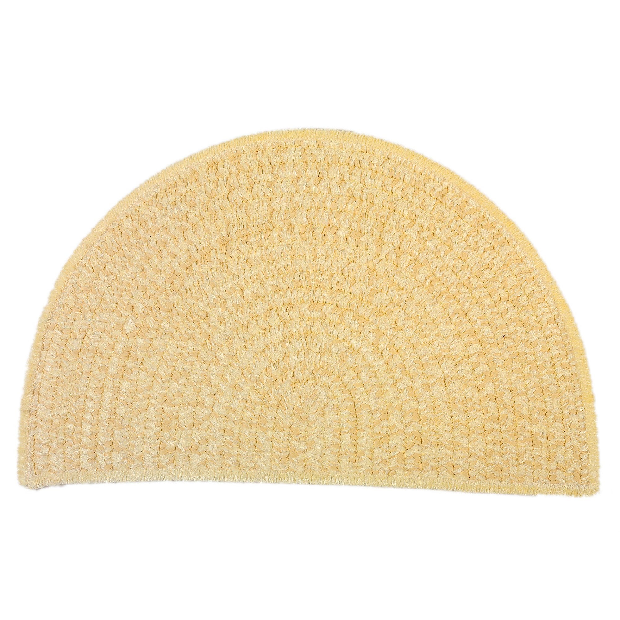 Set of 2 Yellow HalfMoon Shaped Reversible Handcrafted Rug 1.5' x 2.5