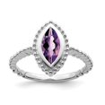 thumbnail image 1 of 14k White Gold Marquise Amethyst Ring, 1 of 1