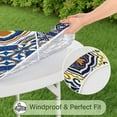 thumbnail image 5 of Stretch Round Tablecloth in Bohemian Floral Design, Elastic Edge Fits 52-56 Inch Tables for Indoor Dining and Outdoor Events, 5 of 7