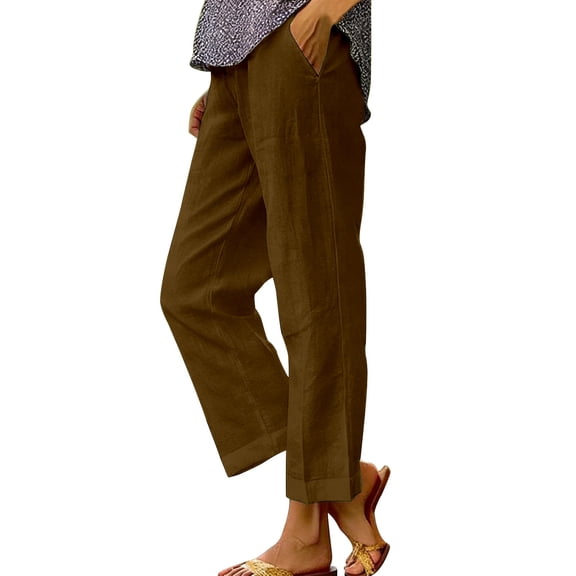 Pants for Women Casual Work Stretchy Slim Fit Trousers Office Slacks with Pockets
