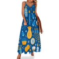 thumbnail image 2 of Robe Sans Manches Motif Hanoucca pour Femme 2024 Longue Robe, 2 of 5