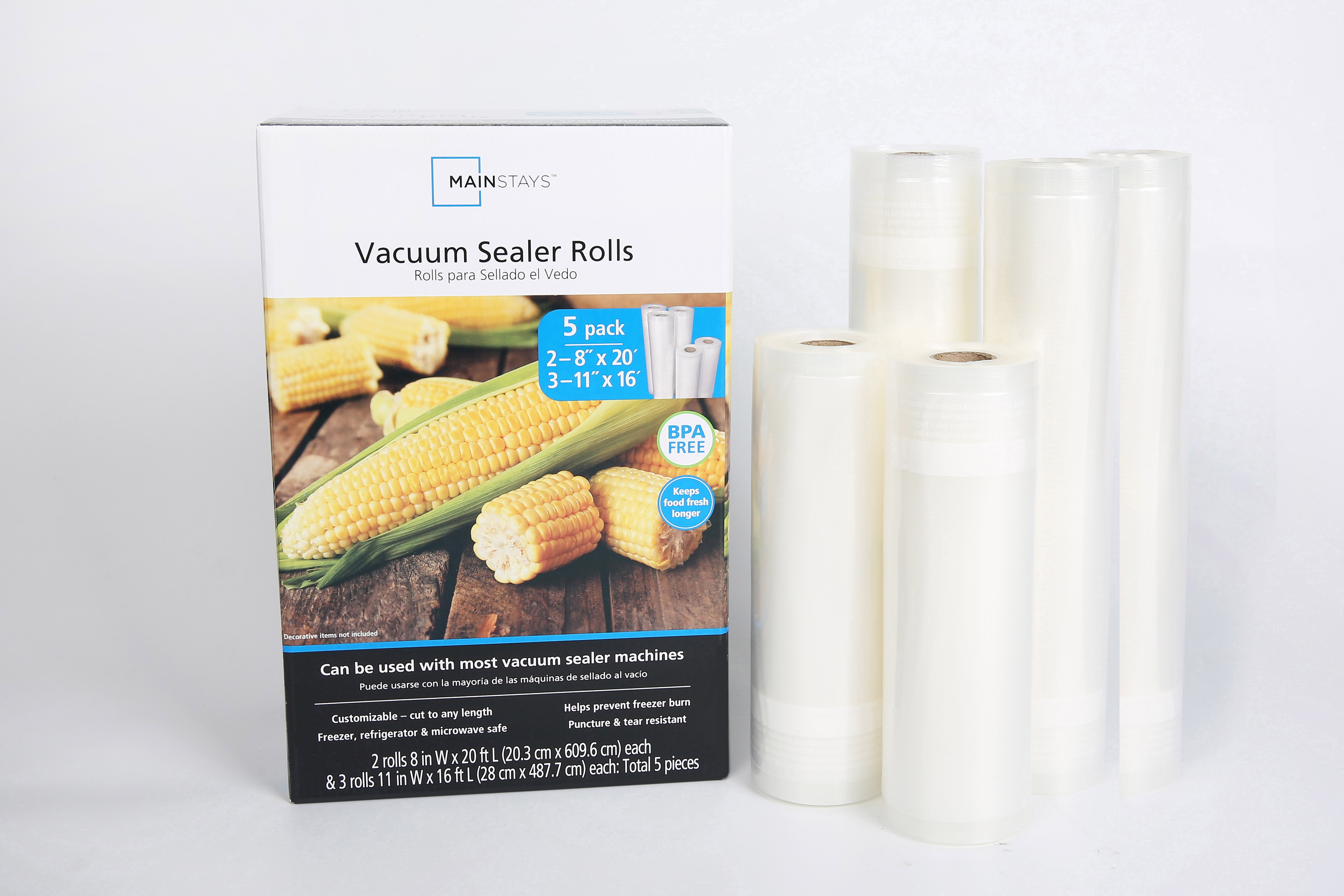 Mainstays Vacuum Sealer Rolls Combo 5 Pack