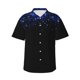 thumbnail image 1 of Fotbe Black Blue Glitter Sparkles Camisa Hawaiana para Hombre Unisex – Camisa Casual de Verano con Botones de Manga Corta de Algodón y Lino,Medium, 1 of 7