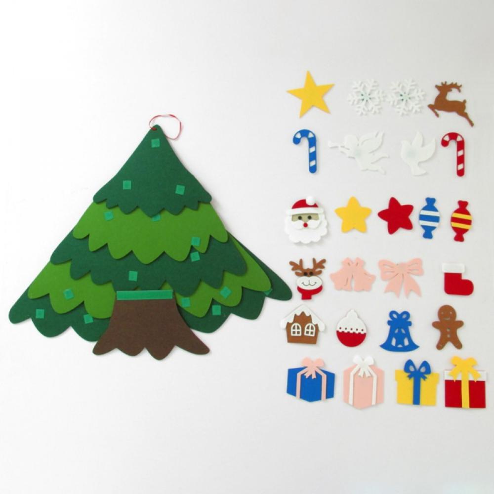 Details about  / Kids Felt Christmas Tree with Ornaments Xmas Gift DIY Door Wall Hanging Decor US
