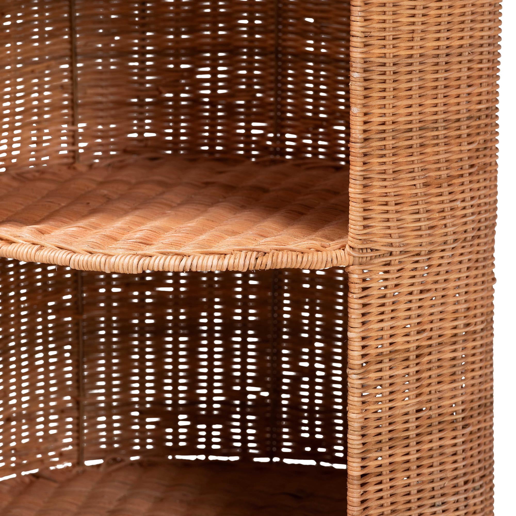 bali & pari Dorielle Boho End Table, 2-Tier, Light Honey