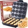 thumbnail image 1 of FINYQBET M&aacute;quina de Waffles Mini 350W, Capacidad para 16 Waffles, Superficie Antiadherente de PTFE, Ideal para Uso Dom&eacute;stico y Comercial, Compacta y Port&aacute;til, 1 of 7