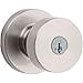 thumbnail image 3 of Kwikset Pismo Entry Door Knob with Lock and Key, Secure Keyed Handle Exterior, Front Entrance and Bedroom, Satin Nickel, Pick Resistant SmartKey Rekey Security and Microban, 3 of 4