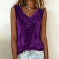 thumbnail image 4 of QETYUW Womens Velvet Tank Top Cowl Neck Camisole Solid Color Sleeveless Tanks Business Work Blouses Going Out Party Tops, 4 of 8