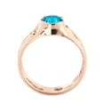 thumbnail image 7 of 1 CT Aquamarine Ring 14K Rose Gold Unique Solitaire Designer, 7 of 7