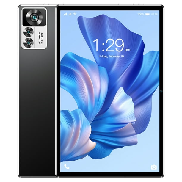 Tableta X12SPro de 10.1" con Android 14, pantalla de alta definición 2560*1600, doble cámara, conectividad 4G/5G, batería de 10000mAh, 8GB de RAM y 256GB de almacenamiento, en color negro.