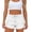 White, variant on Women's 2-in-1 Running Shorts Quick Dry Athletic Shorts with Liner & Side Zipper Pockets for Gym Workout
