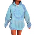 thumbnail image 2 of Winter Plus Size Fall Sweaters for Women Women's Autumn Fashion Tie Dye Printed Hoodies Funny Hoodies Blue XXL, 2 of 9