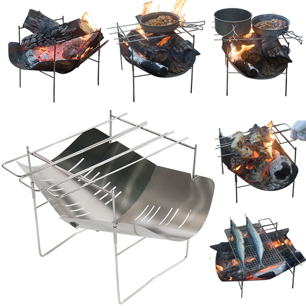 Portable Foldable Stainless Steel Charcoal BBQ Grill Carry Bag