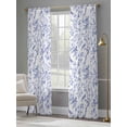 thumbnail image 5 of Blue Botanical Semi Sheer Curtains 96 Inch Length 2 Panels Set, Elegant Watercolor Botanical Birds Sheer Kitchen Curtain Privacy Voile Window Curtain for Living Room Bedroom Rod Pocket Drapes, 5 of 7