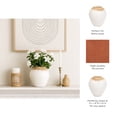 thumbnail image 5 of Terracotta Pottery Vase for Living Room and Home Decor - Decorative Flower Vase for Bathroom, Bedroom, or Office Display - Modern Entryway Table, House Styling, or Shelf Accent - 10", White, 5 of 13