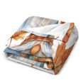 Autumn Pumpkin Gnome Thanksgiving Throw Blanket for Women, Men & Kids