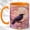 Orange, variant on Blossom Raven Coffee Mug, Stained Glass Bird Mug, Ceramic 11 oz