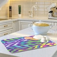 thumbnail image 6 of Yayeee Dish Drying Mat for Kitchen Counter 18"x24" Microfiber Absorbent Pad, Green Wavy Pattern, 6 of 7