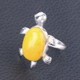 thumbnail image 1 of Women Rings Natural Gems Crystal Turtle Tortoise Lapis Lazuli Obsidian Jewelry, 1 of 6