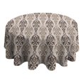thumbnail image 4 of Boho Brown Damask Ethnic Pattern Round Tablecloth 60"x60",Wrinkle Wipeable Table Cloth for Kitchen Dining Room Picnic Patio Party, 4 of 6