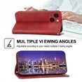 thumbnail image 4 of Case for Apple iPhone 14, Magnetic Matte Premium PU Leather Stand Flip Cover with Card Slots and Wallet, Shockproof and Full Body Protection Compatible with iPhone 14 6.1 inch - Red, 4 of 10