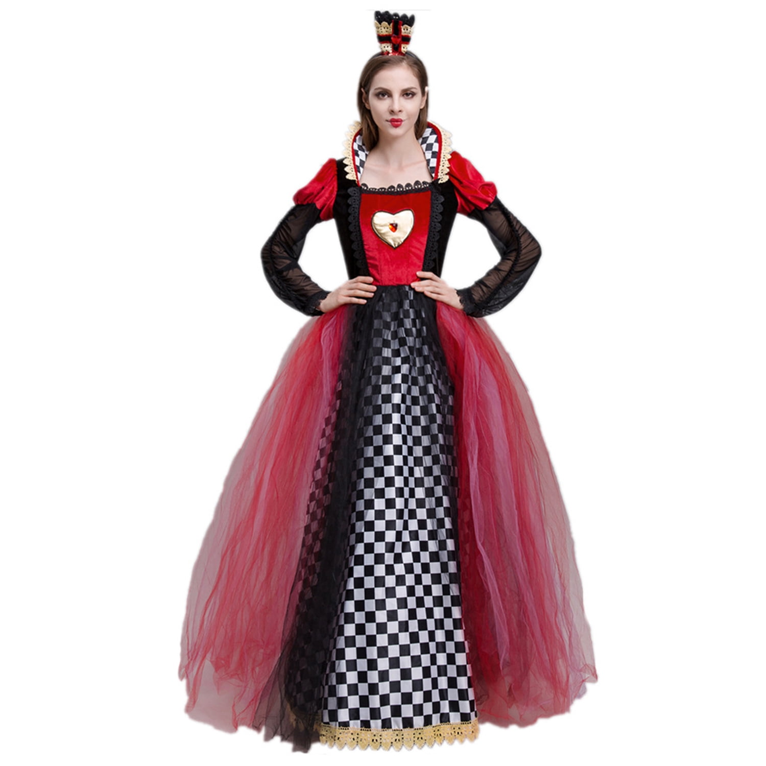 Halloween Women's Cosplay Queen of Hearts Costume Vampire Magic Witch Costume Queen Drama