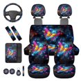 thumbnail image 6 of HUIACONG Southwestern Car Seat Covers Full Set Native American Tribal Geometric Front and Back Seat Covers with Seat Belt Covers Armrest Cover Steering Wheel Cover Headrest Cover Coasters Keychain, 6 of 8