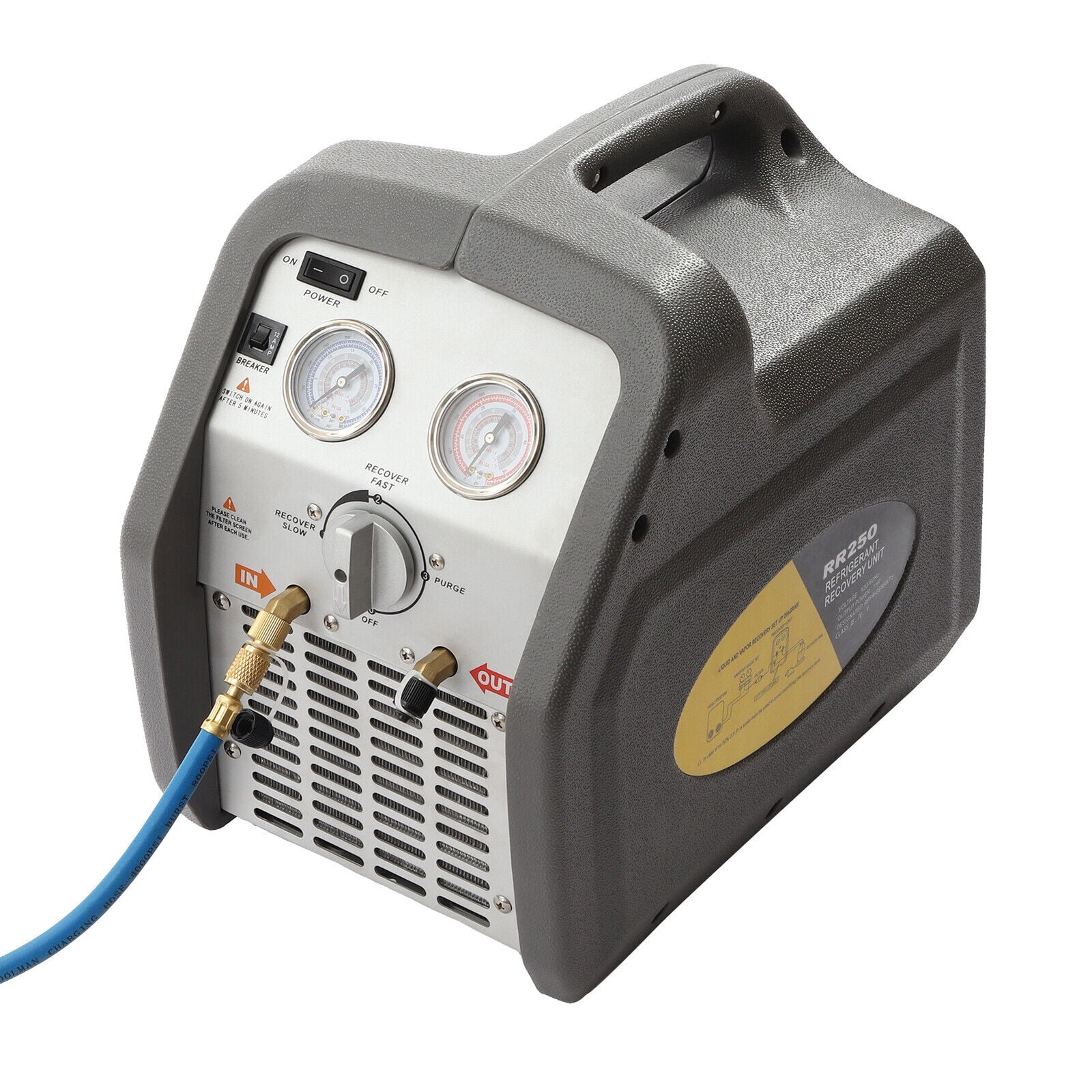Miumaeov Refrigerant Recovery Machine 3/4HP Dual Cylinder HVAC Recycling Tool 60Hz 110V