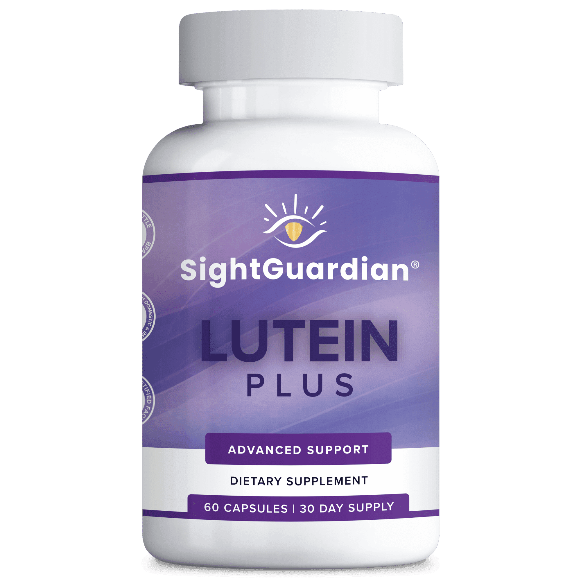 Sight Guardian Lutein 20 mg Eye Health Supplement with Bilberry, Grape Seed, Taurine & Antioxidants, 60 Capsules (30-Day Supply)