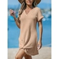 thumbnail image 6 of Cupshe Women Swimsuit Cover Up Waffle Knit Bathing Suit Coverups Twist Mini Beach Dress, Size XS-XL, 6 of 6
