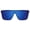 Blue, variant on Polarized Shield Sunglasses for Men & Women Flat Top Oversized Square Lens UV400 Protection - Matte Black